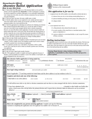 Massachusetts Absentee Ballot Application