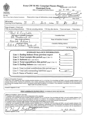 Massachusetts Campaign Finance Report