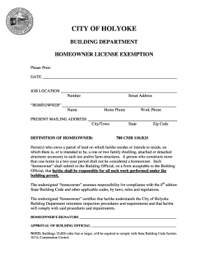 Massachusetts Building Permit Application