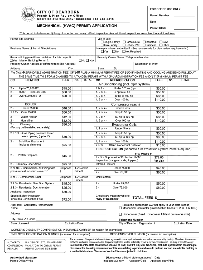 dearborn form Preview on Page 1