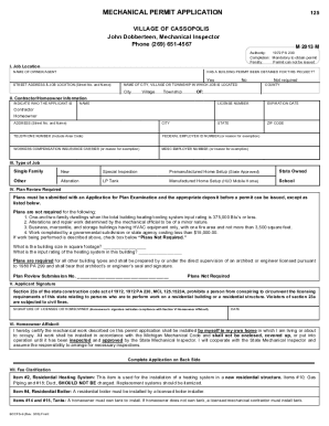 Michigan Mechanical Permit Application