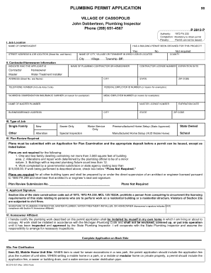Plumbing Permit Application