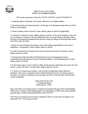 Notice of Commencement Form