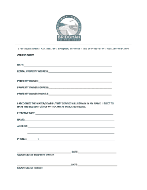 Utility Bill Transfer Agreement