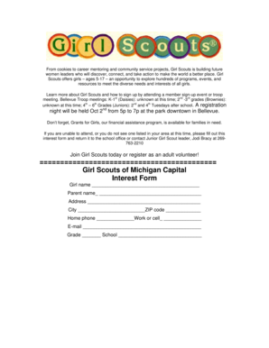 Girl Scouts Interest Form