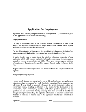 Application for Employment