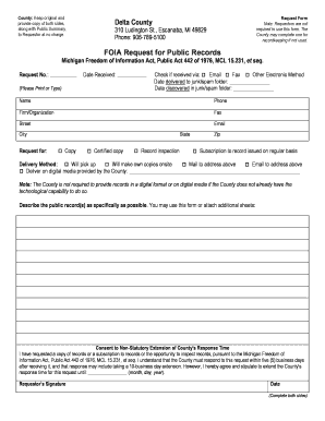 Michigan FOIA Request Form
