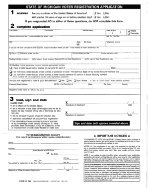 Michigan Voter Registration Application