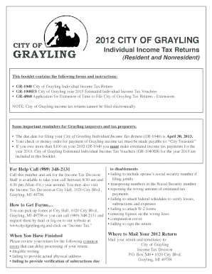City of Grayling Individual Income Tax Return