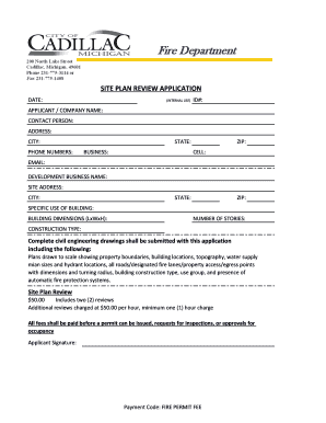 Site Plan Review Application