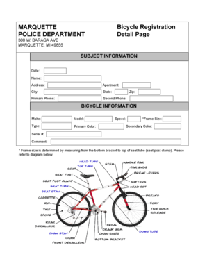 Bicycle Registration Form
