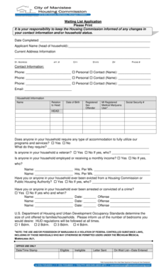 Housing Commission Waiting List Application