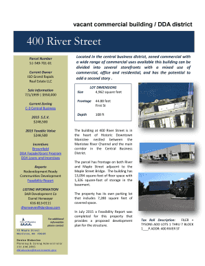 Vacant commercial building DDA district 400 River Street