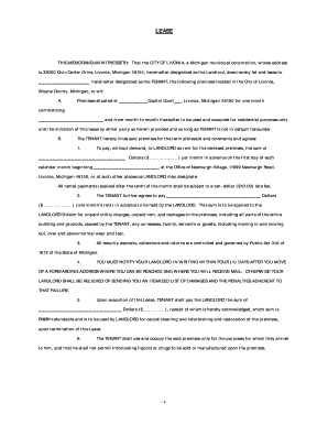 Michigan Residential Lease Agreement