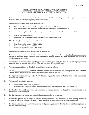 Michigan Poverty Exemption Application
