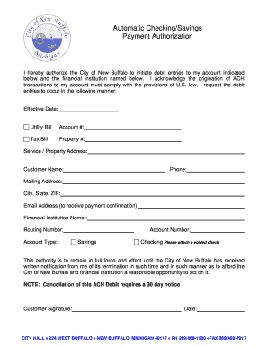 ACH Debit Authorization Form