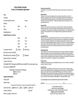 Future Media Concepts Enrollment Agreement