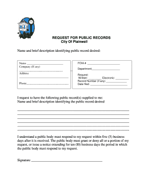 Michigan Public Records Request Form