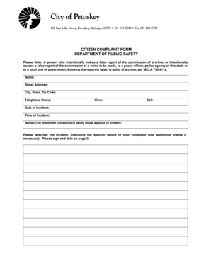 Citizen Complaint Form