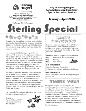Sterling Heights Special Recreation Program Registration