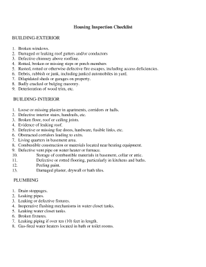 Housing Inspection Checklist