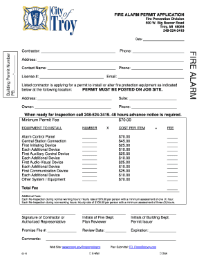 Fire Alarm Permit Application
