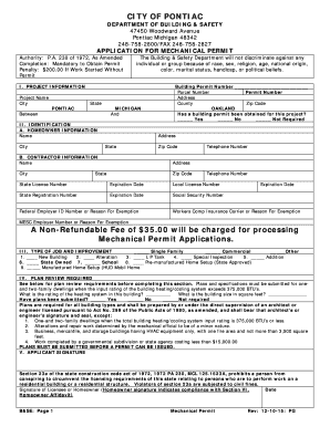Michigan Mechanical Permit Application