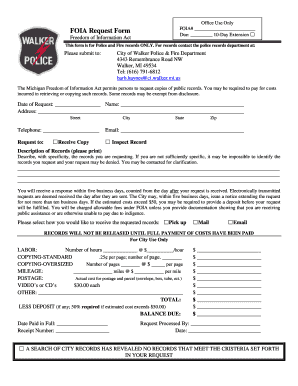 Michigan FOIA Request Form