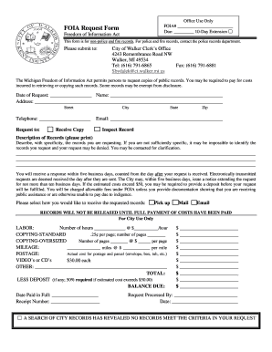Freedom of Information Act Request Form