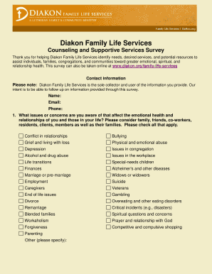 Counseling and Supportive Services Survey