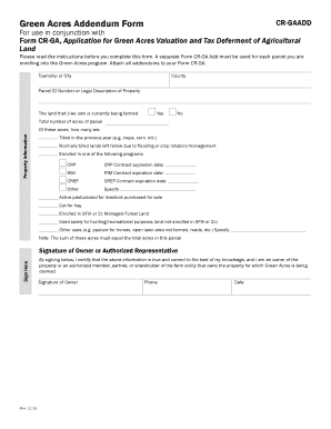 Green Acres Addendum Form