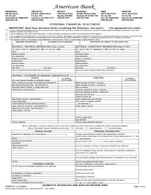 Personal Financial Statement