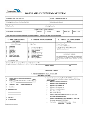 Zoning Application Summary Form