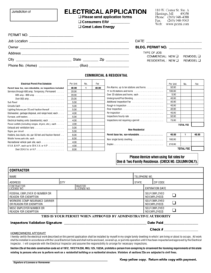Michigan Electrical Permit Application