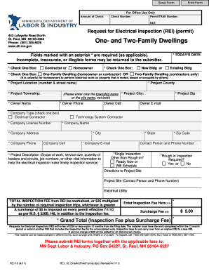 Request for Electrical Inspection (REI) Permit