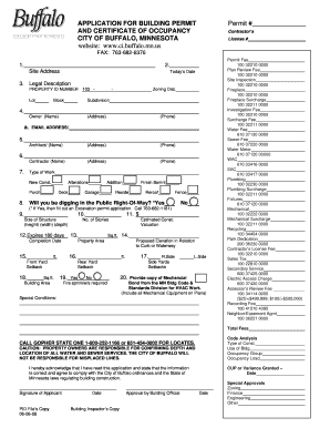 Application for Building Permit and Certificate of Occupancy