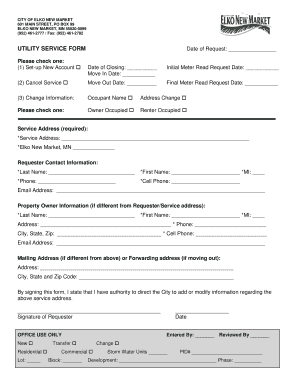 Utility Service Form