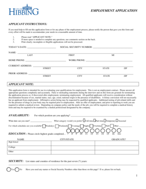 Employment Application Form