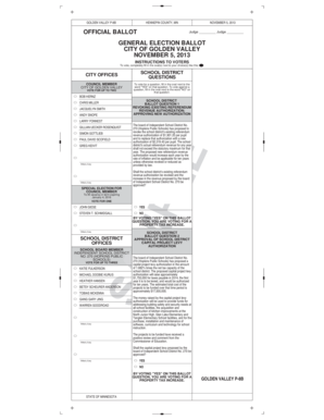 Golden Valley General Election Ballot