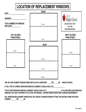 Window Replacement Form