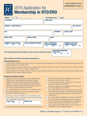 RTO/ERO Membership Application Form