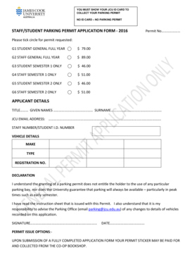 Staff/Student Parking Permit Application Form