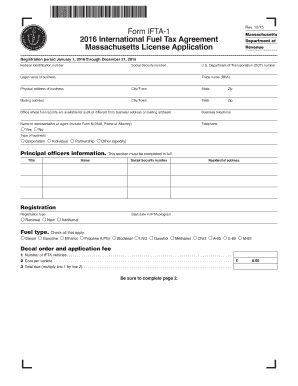 Massachusetts IFTA License Application