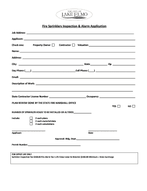 Fire Sprinklers Inspection and Alarm Application