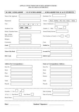 Scholarship Application Form