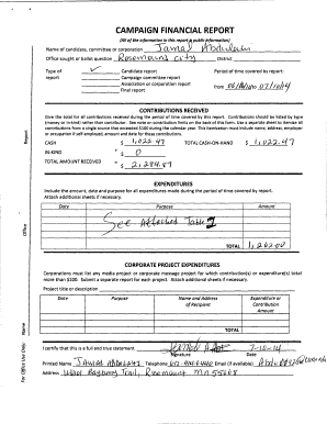 Campaign Financial Report