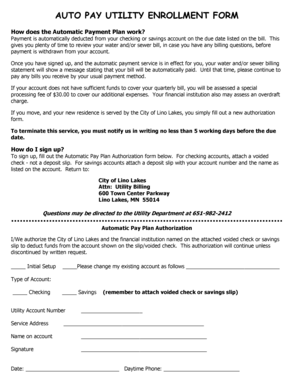 Automatic Payment Plan Authorization Form