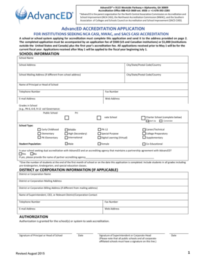 AdvancED Accreditation Application