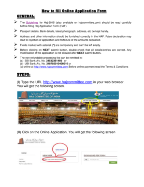 Haj Application Form 2015