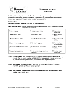 Minnesota Residential Energy Incentive Application